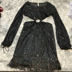 Lucy in the sky dress with custom fringe detail added